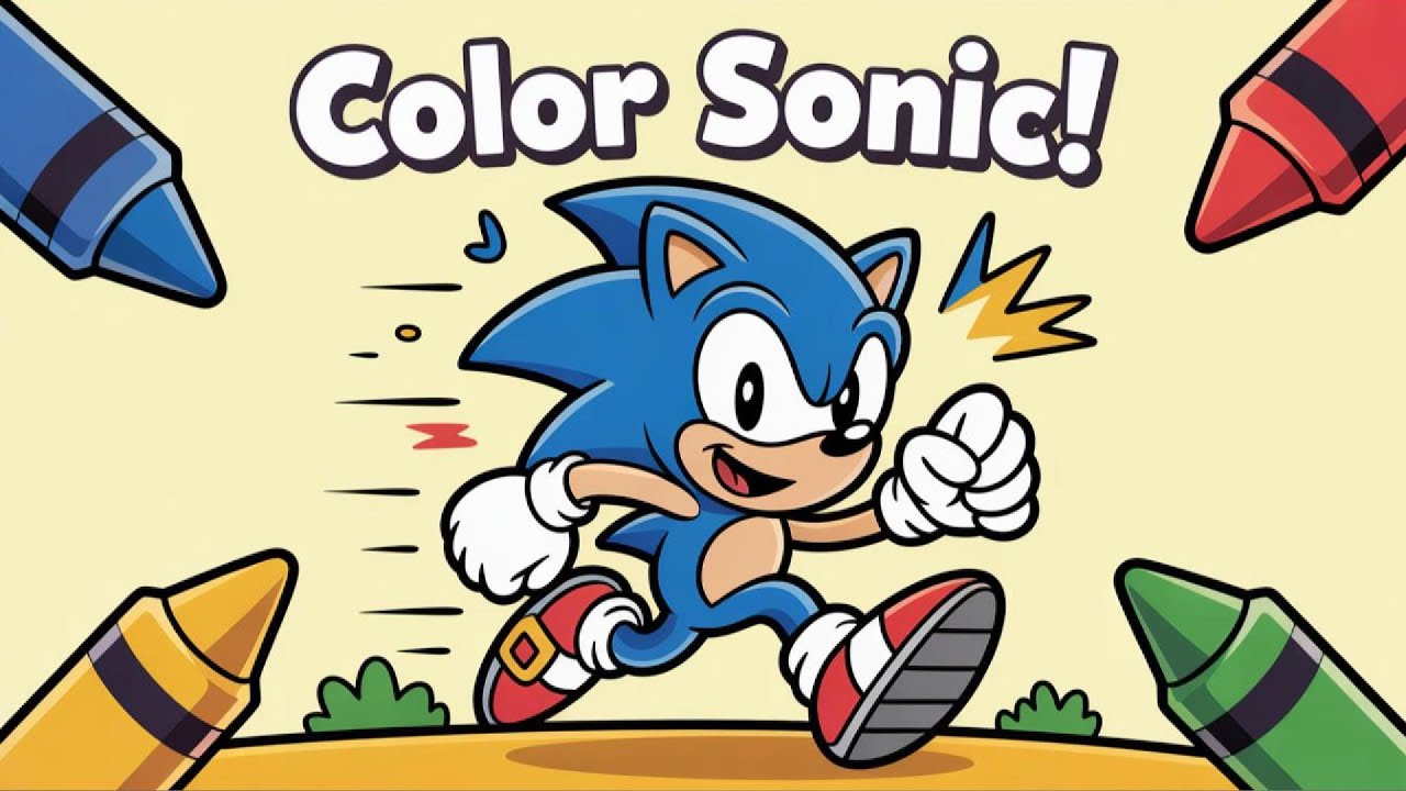 Sonic Coloring Page 🎨 | Super Fast Blue Hedgehog