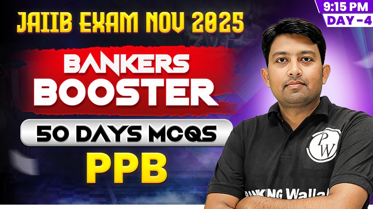 JAIIB Exam Preparation | JAIIB PPB MCQ | PPB Important Questions | Day -4 | by Arvind Sir