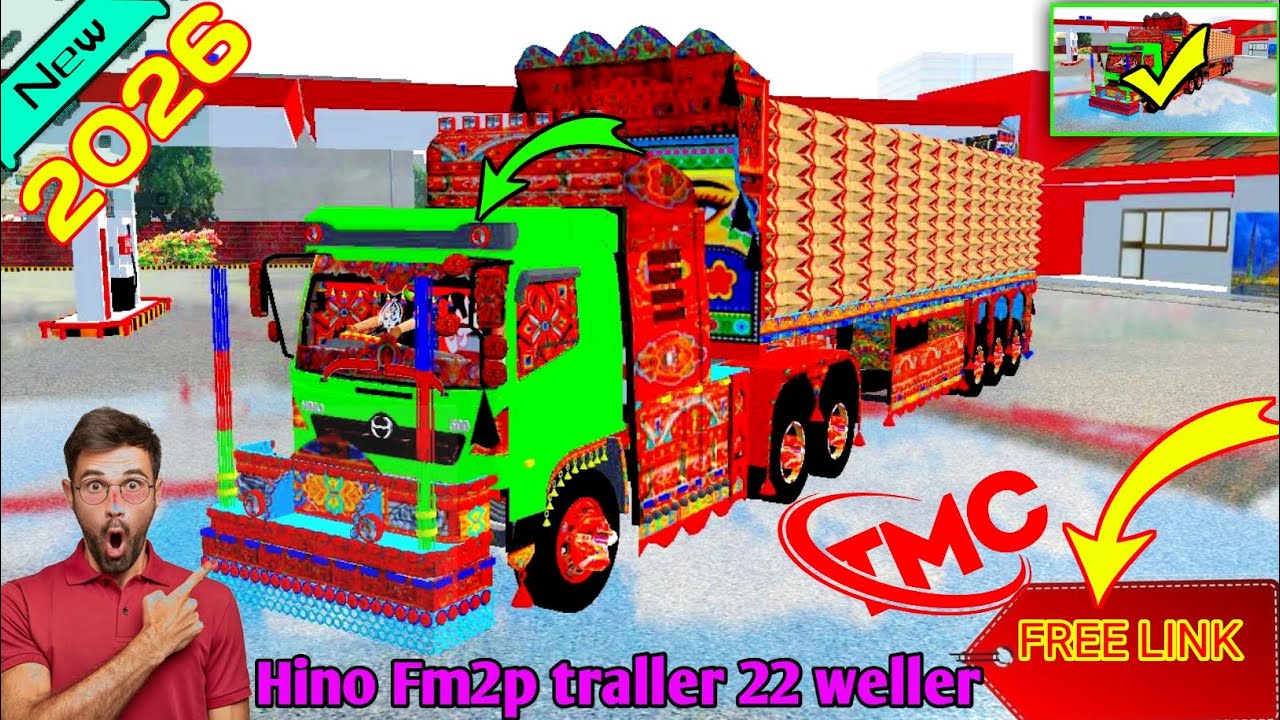 Hino FM2p traller 22 weller Full Hd livery//TMC BALOCH 