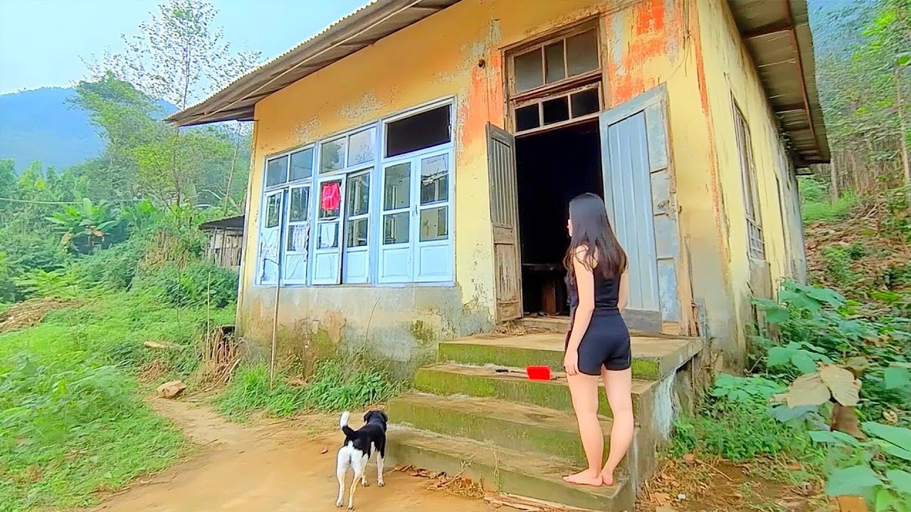 Beautiful girl buys a dirty and dilapidated house to clean up and renovate