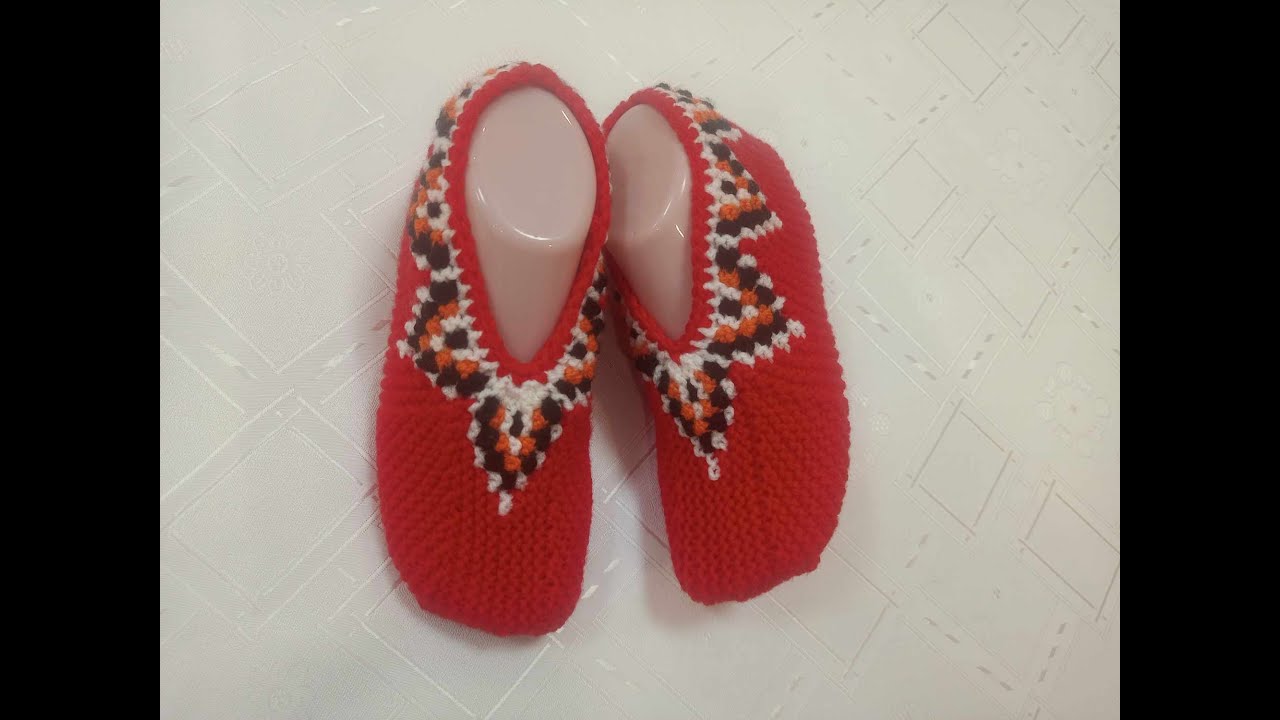 Плетени Терлици #131 (Knitted Slippers) (Тапочки спицами) (Patik) (Pantufas passo a passo)