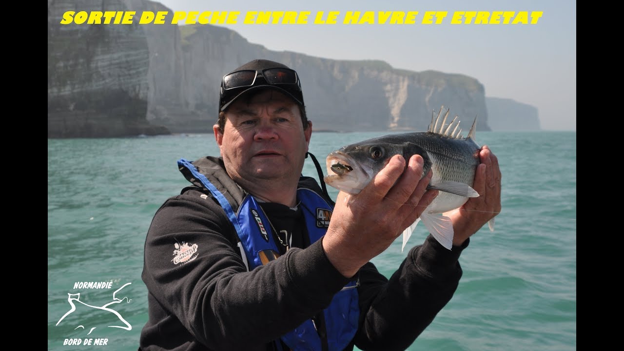 PECHE AU BAR ENTRE LE HAVRE ET ETRETAT   NORMANDIE BORD DE MER