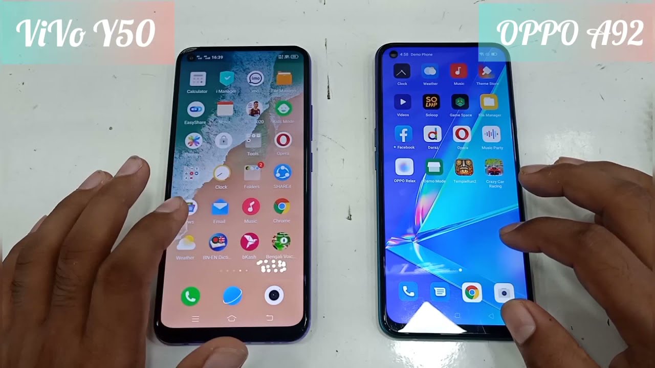 OPPO A92 Vs ViVo Y50 Speed Test Review and Compare