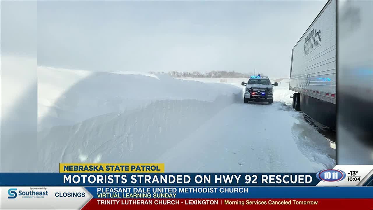 Motorists Stranded on Highway 92 Rescued