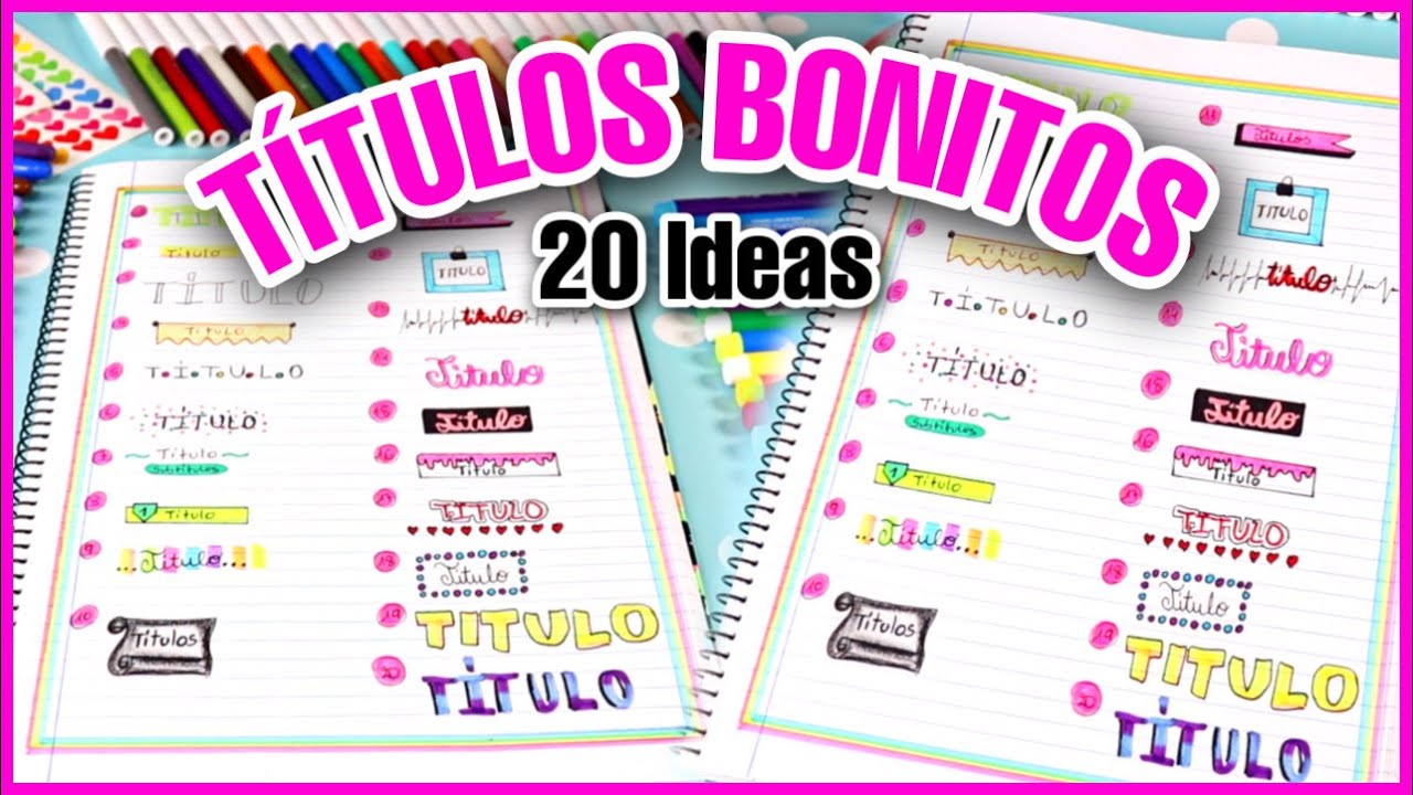 20 TITULOS BONITOS Y FACILES PARA TUS APUNTES SIN LETTERING | NatyGloss