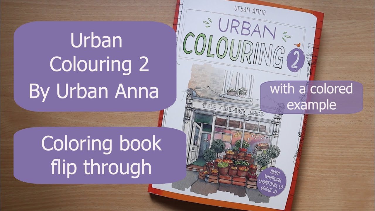 Urban coloring 2 | coloring book flip through with a colored example testing the paper | Urban Anna