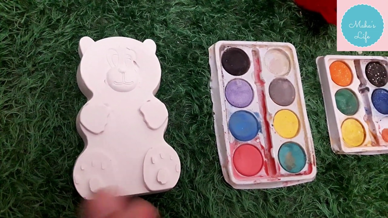 طريقة عمل اشكال جبس للتلوين للاطفال //عجينة الجبس