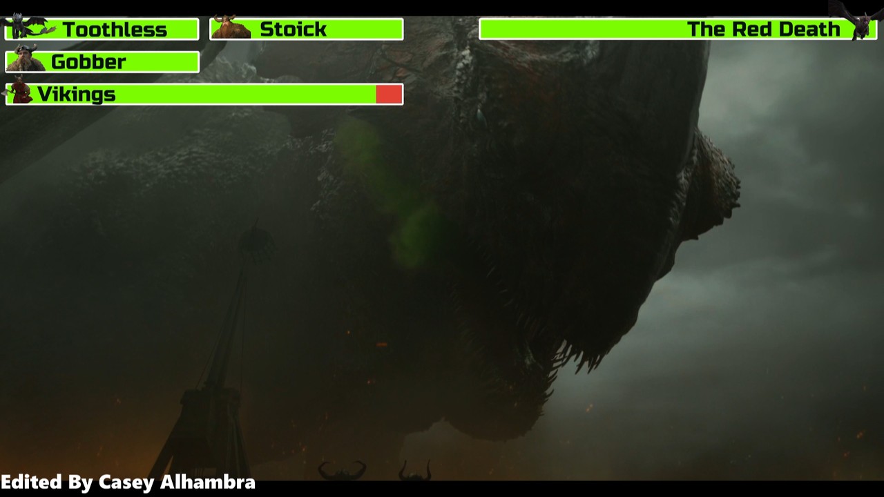 How to Train Your Dragon (2025) Final Battle with healthbars 1/2