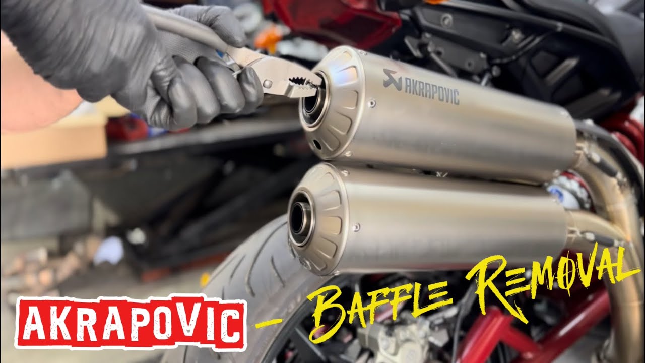How to remove a baffle from a Akrapovic exhaust with a hidden bolt