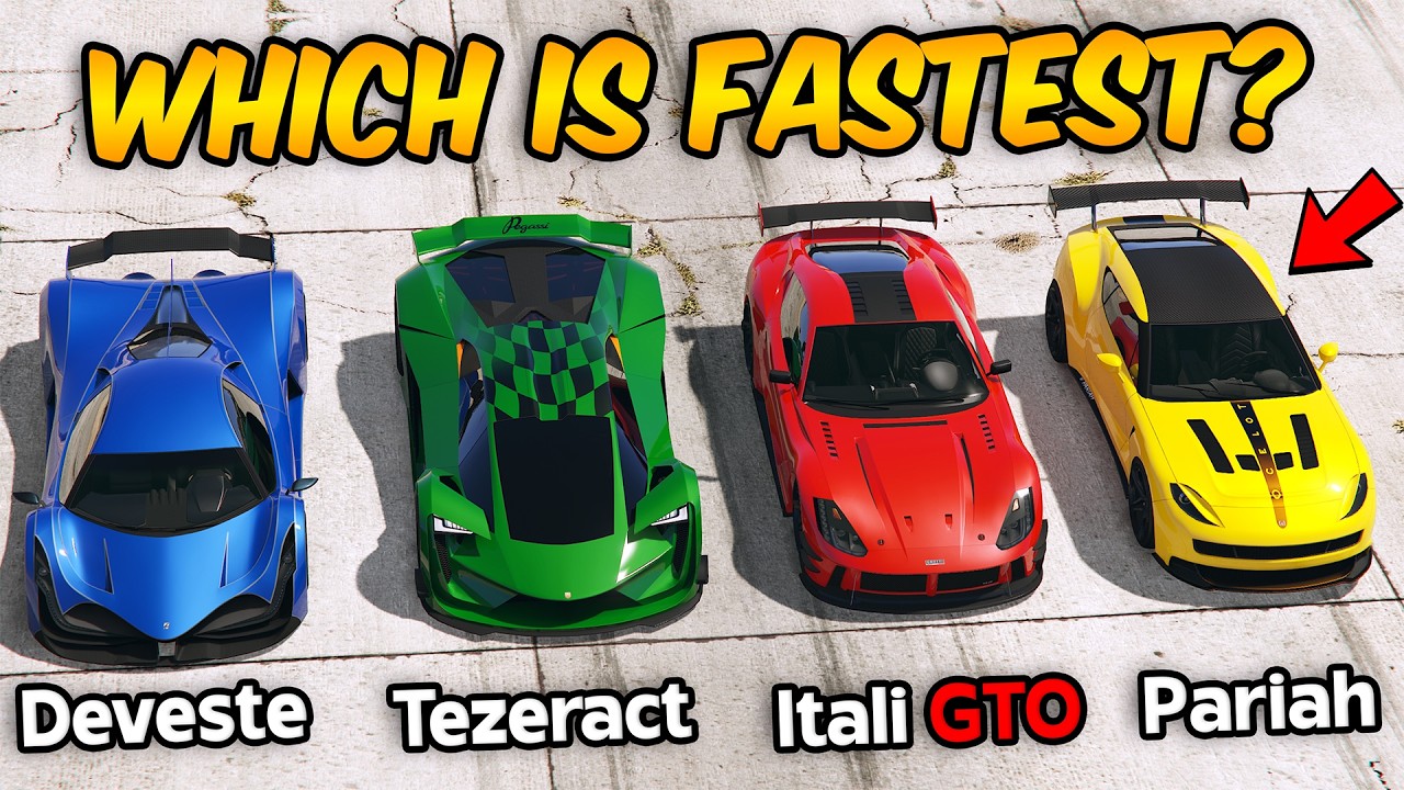 GTA 5 ONLINE - DEVESTE VS PARIAH VS ITALI GTO VS TEZERACT (WHICH IS FASTEST?)