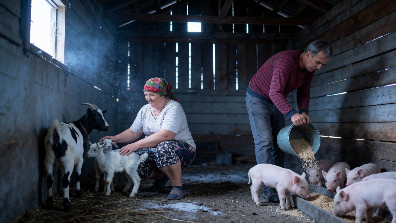 A Day on a Ukrainian Family Farm | Feeding Livestock, Milking Cows & Homemade Meals
