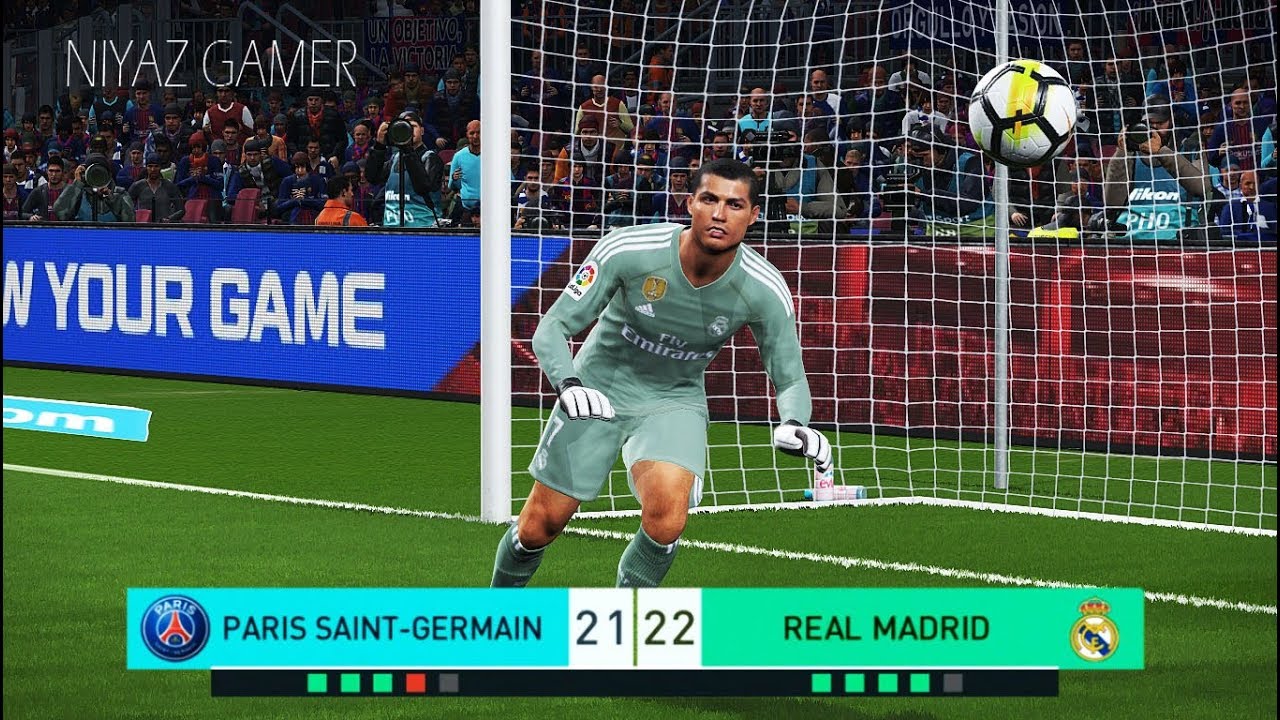 PES 2018 | goalkeeper NEYMAR vs goalkeeper RONALDO | Penalty Shootout | PSG vs Real Madrid