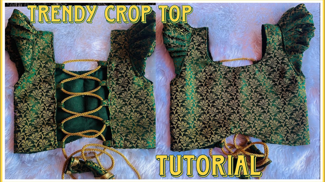 onam തിളങ്ങാൻ അടിപൊളി trendy back looped crop top|Crop Top Tutorial for beginners|new onam design