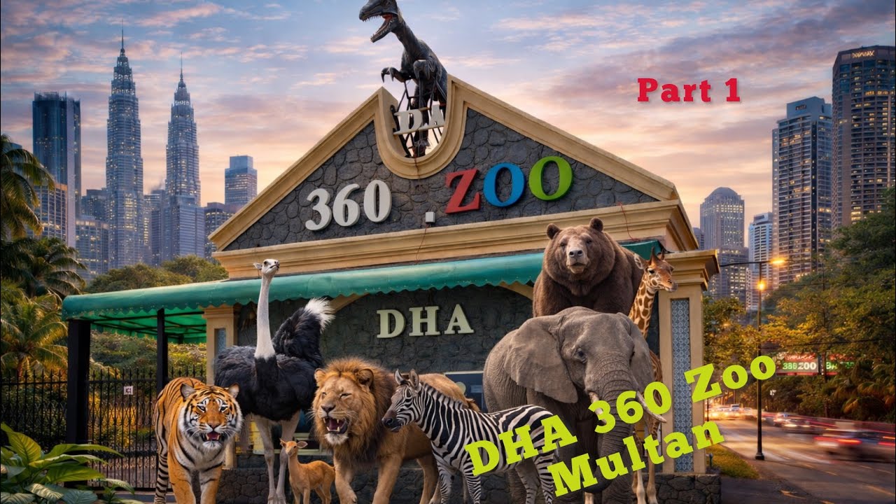 Visiting DHA 360 Zoo Multan .part 1. Meet American, European, African and Asian wild animals.