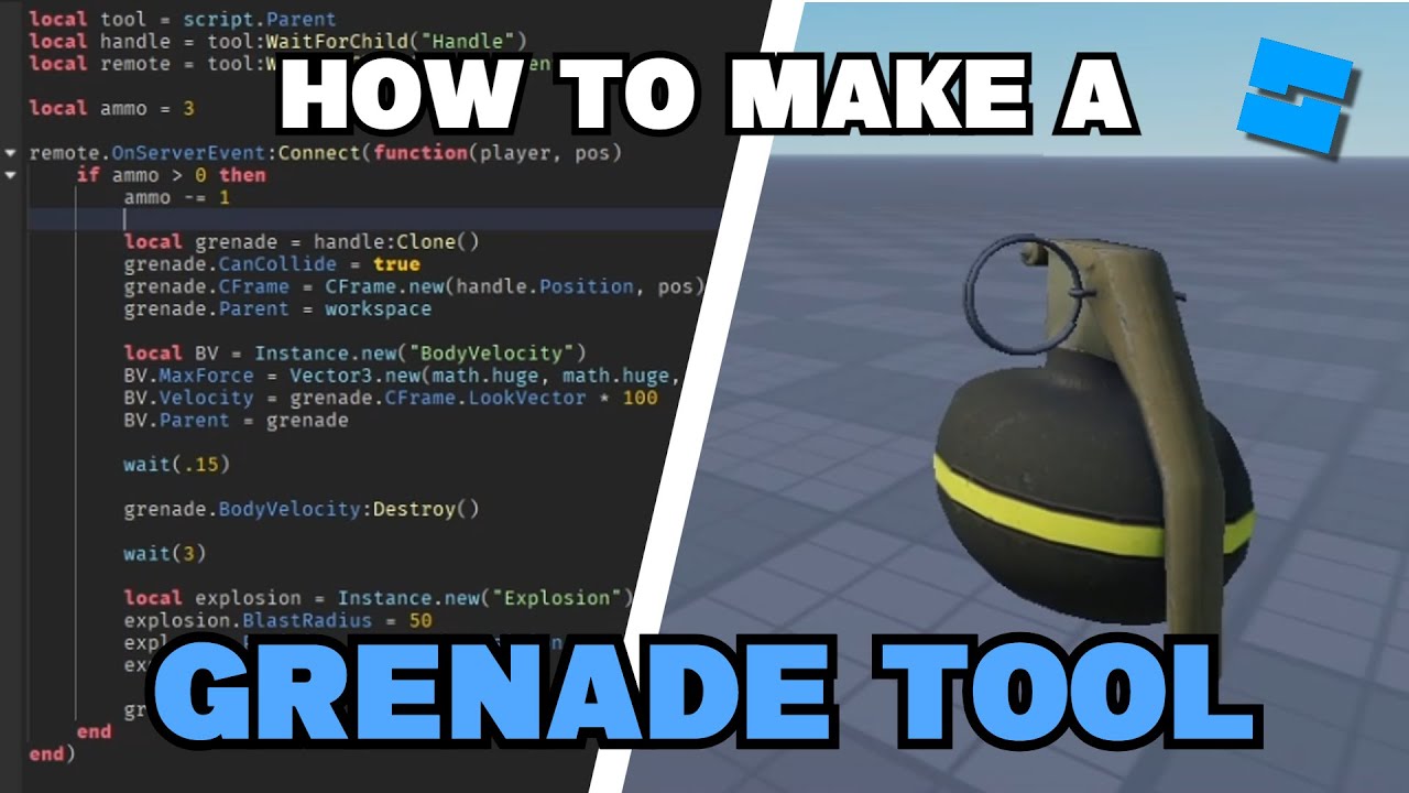 How To Make a Basic GRENADE TOOL In Roblox Studio | Roblox Studio Tutorial