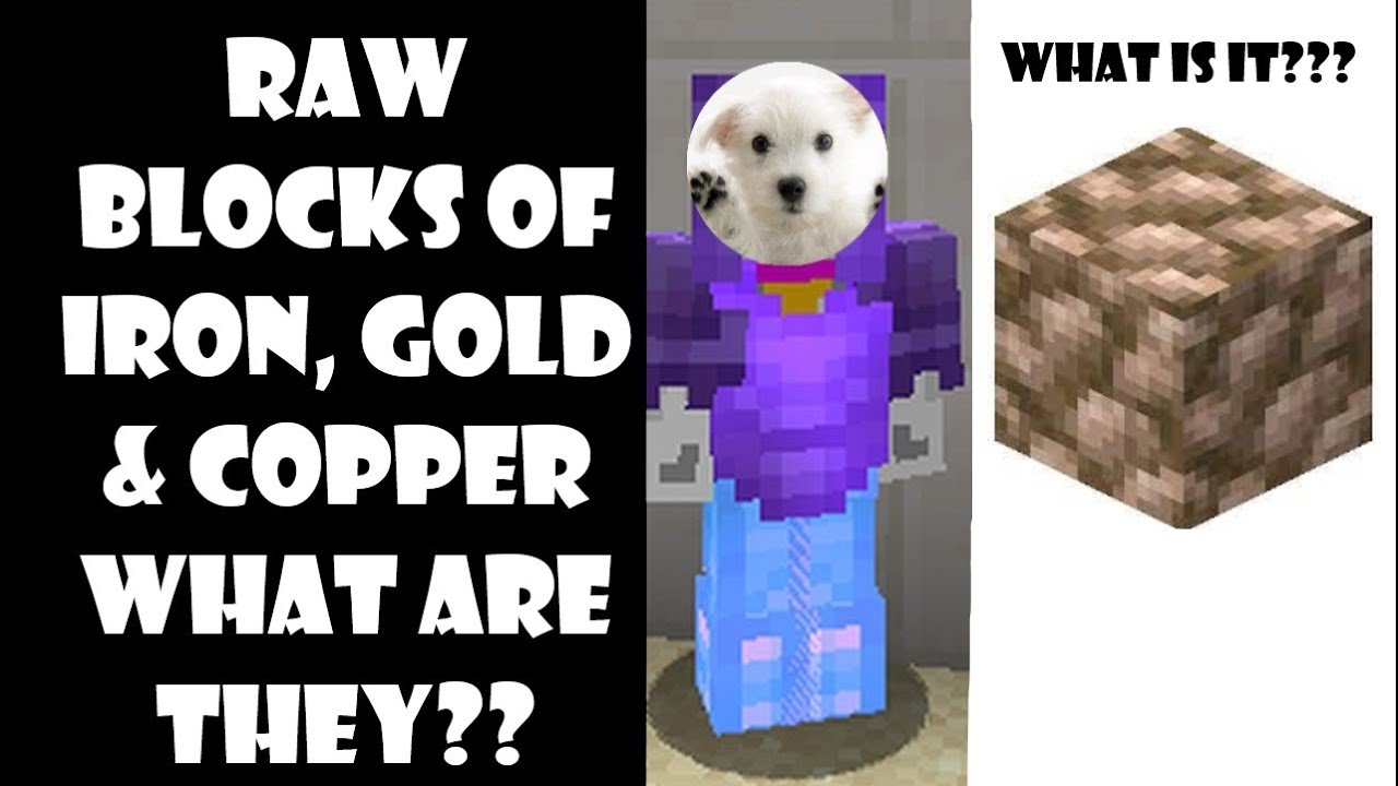 Raw ore blocks - Iron, Gold and Copper