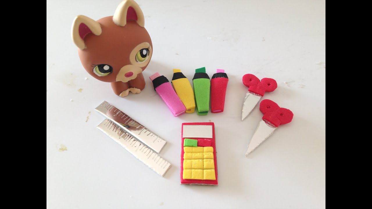 How to make miniature School supplies: Highlighters, Scissors, Calculators, Rulers