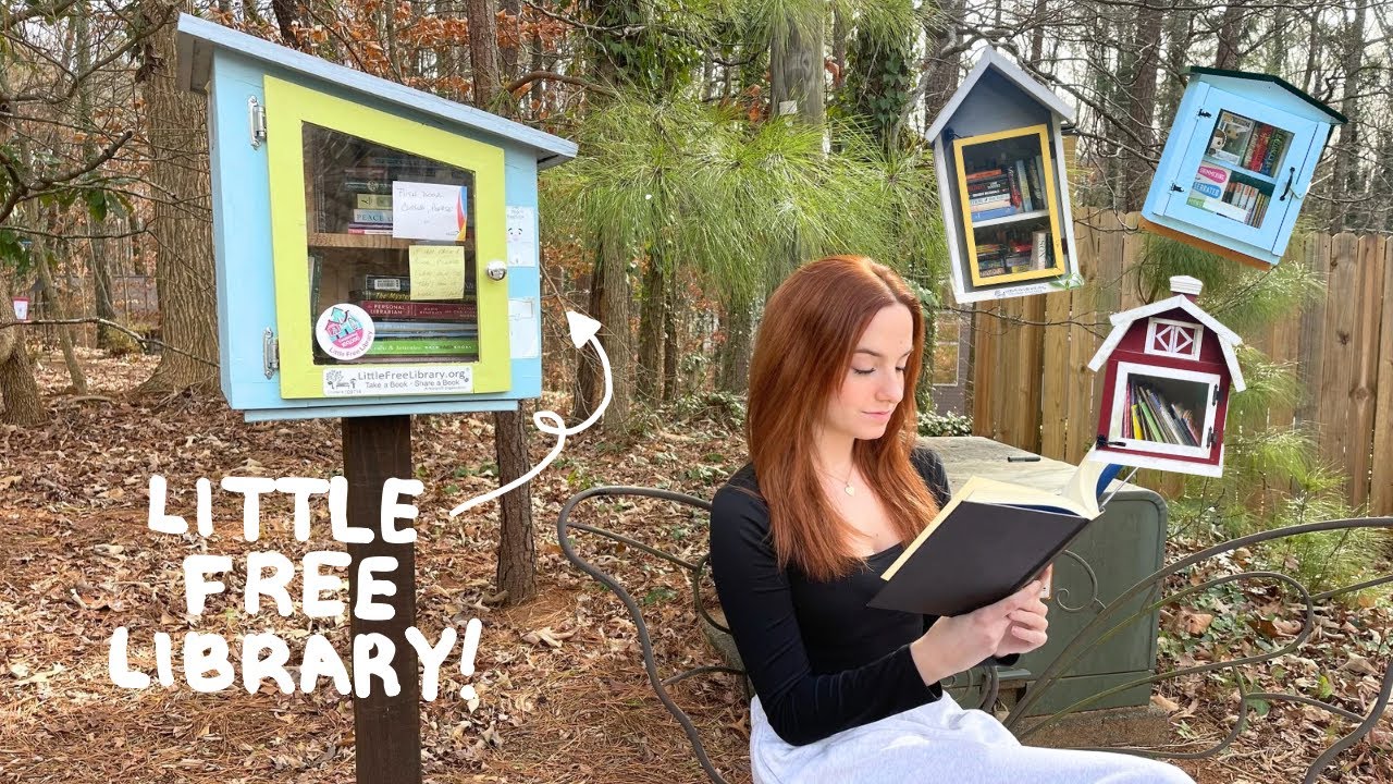 little free library vlog 📮☀️ | book unhaul + book haul!