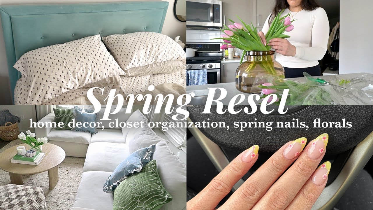 spring reset🌷closet cleanout, spring decor, new nails, spring cleaning
