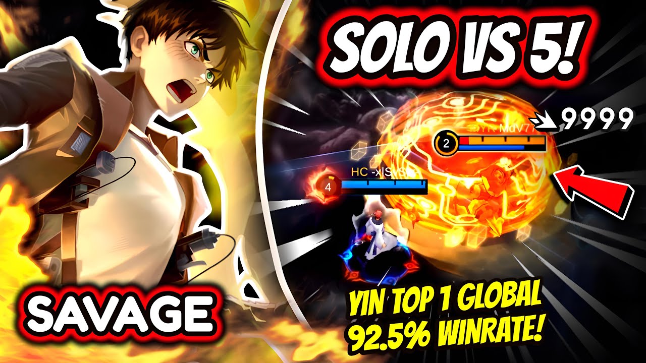 ¡ESTE YIN ES EL VERDADERO 1 vs 5! YIN TOP 1 GLOBAL 92.5% WINRATE! | MOBILE LEGENDS