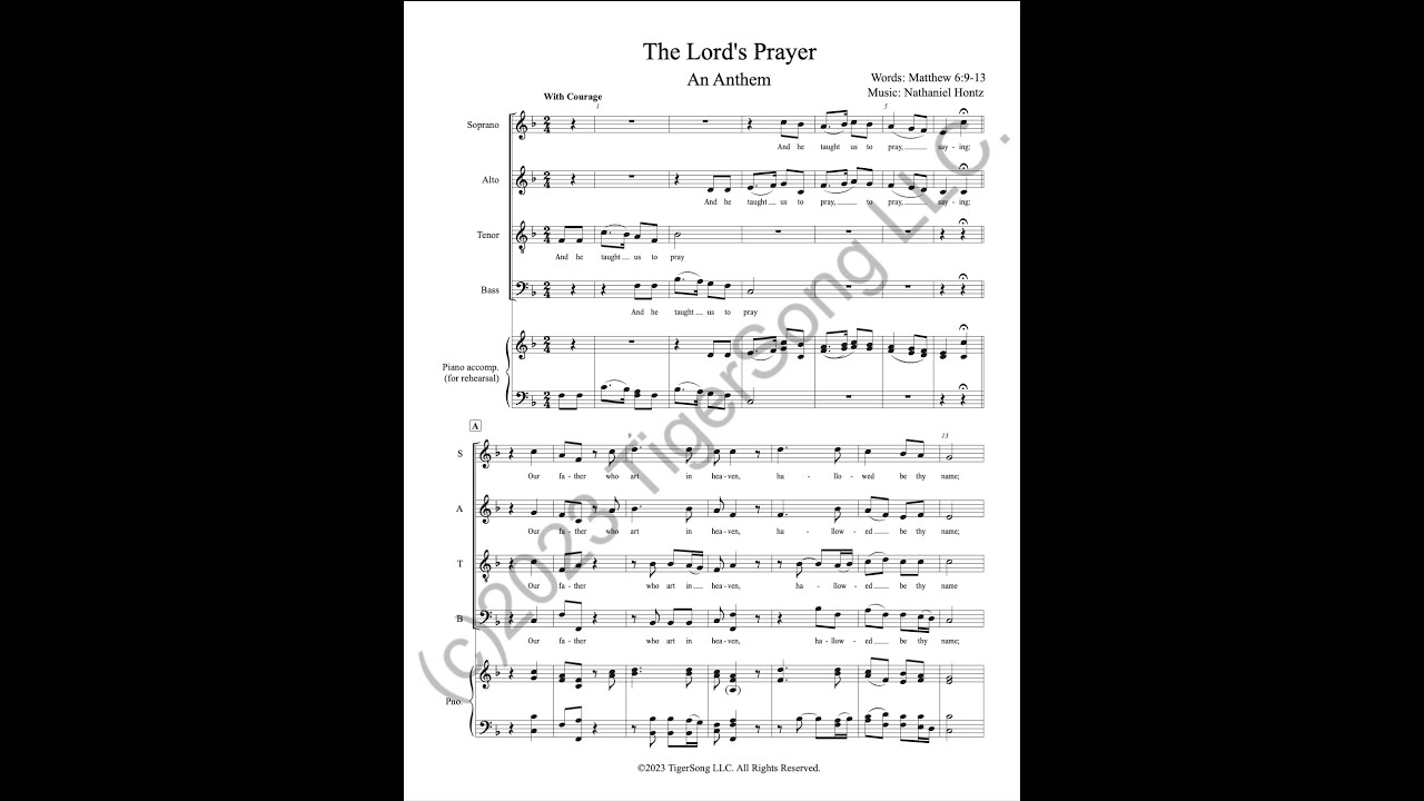 The Lord's Prayer (Original Anthem) for SATB Choir
