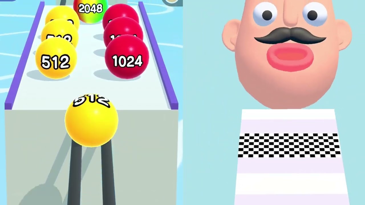 Stacky Ice Cream Run Vs Ball Run 2048 - Satisfying Gameplay Walkthrough - All Level Max Tiktok