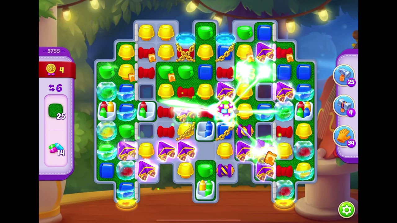 HomeScapes Level 3755 no boosters (13 moves)