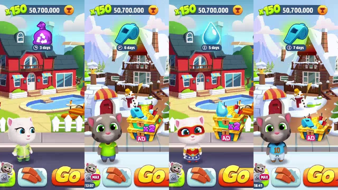 Talking Tom Gold Run Restore The Planet vs Sports League vs Grow & Go event Gameplay