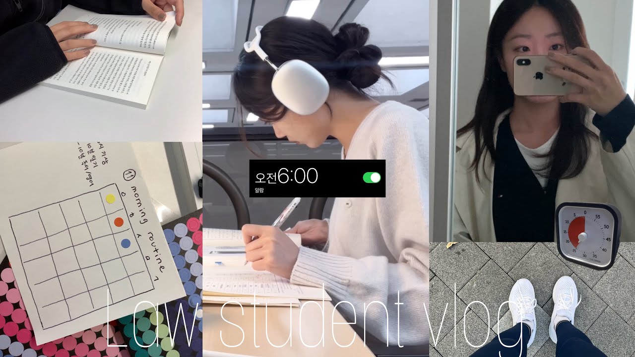 새벽 6시에 일어나는 로스쿨생 브이로그 🌳 6AM morning + productive days!