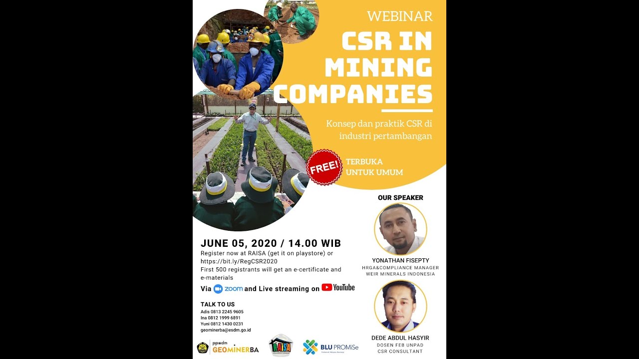 LIVE STREAMING: WEBINAR - CSR IN MINING COMPANIES