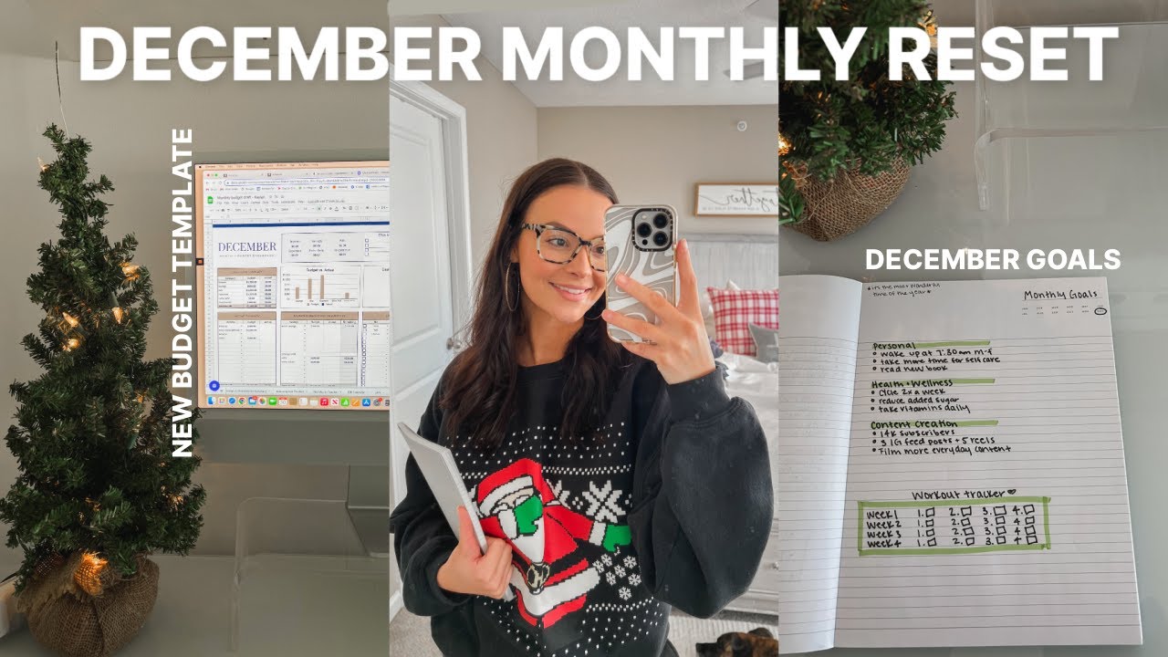 DECEMBER MONTHLY RESET | new budget template, december goals, reflecting on november & more