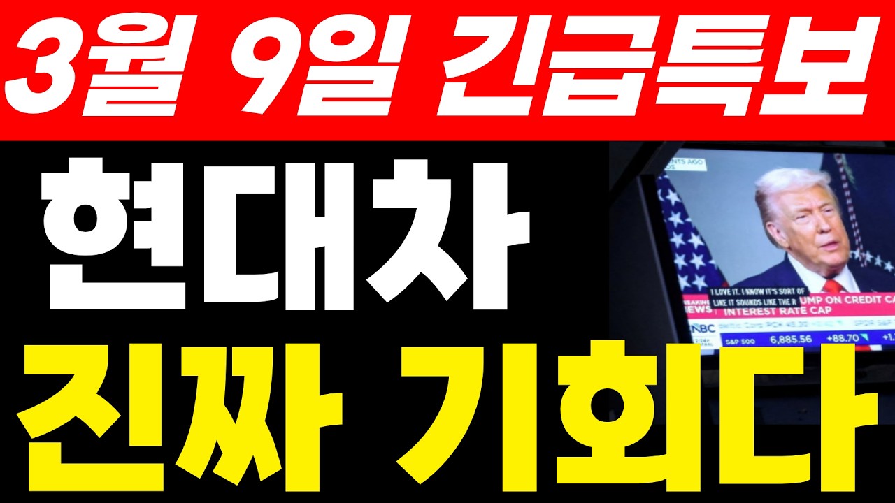현대차주가전망 3월 9일 긴급특보 진짜 기회 입니다. 미리 준비하세요 #현대차 #현대차전망