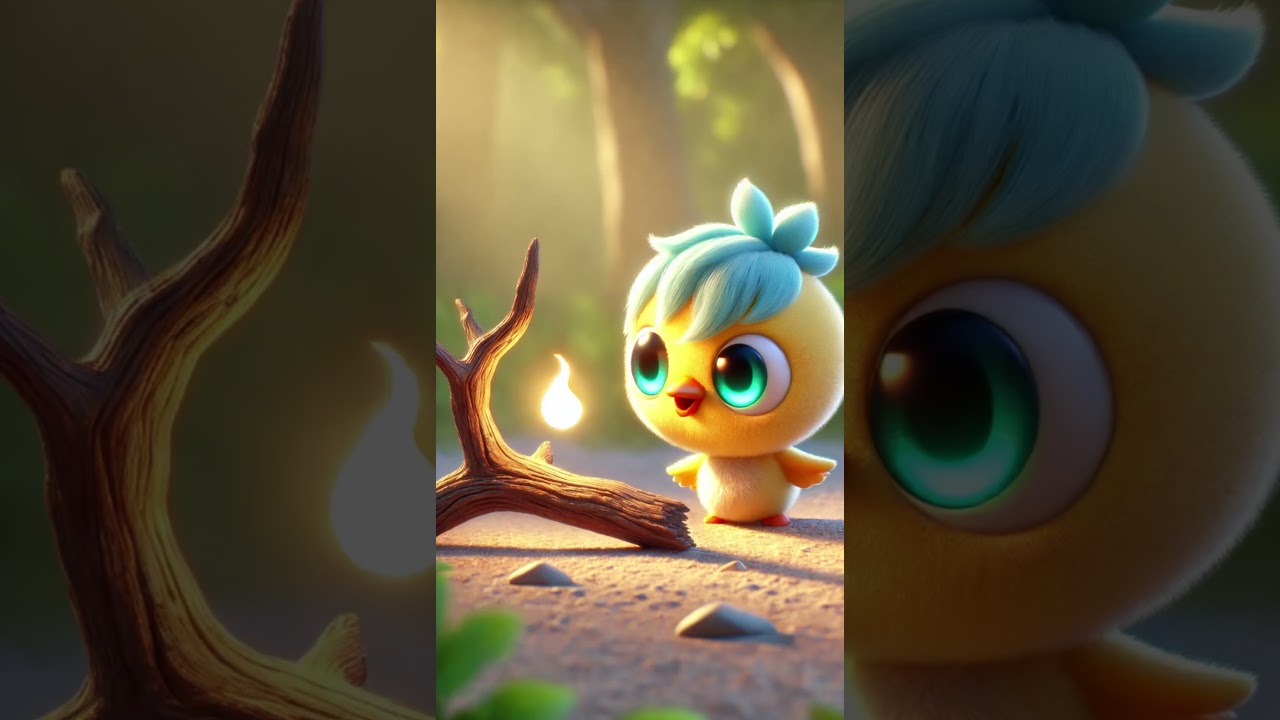 Fluffy Bird Becomes a Wizard #shorts #aiart #aianimation #cute #fluffybird #cartoon