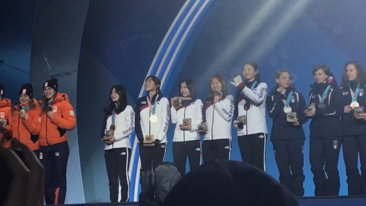 평창올림픽 쇼트트랙 여자 3000m 계주 시상식 현장 직캠 🇰🇷Pyeongchang Olympics awards ceremony🇰🇷