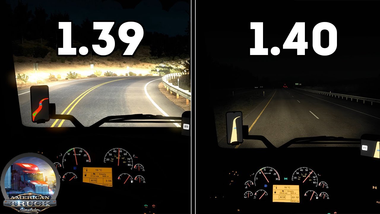 1.39 vs 1.40 | Euro Truck Simulator 2 | Graphics comparison (No mods)