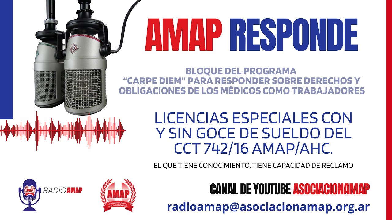 AMAP Responde. Licencias especiales con y sin goce de sueldo del CCT 742/16 AMAP/AHC.