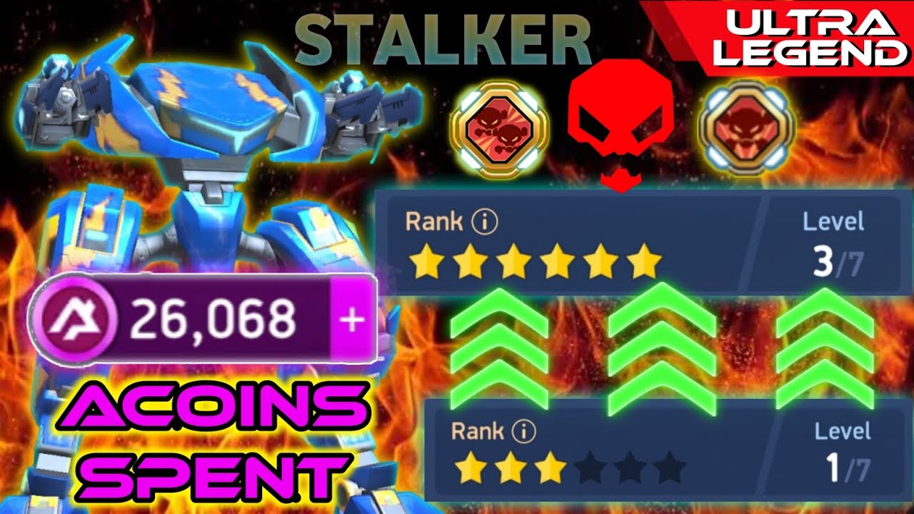 Stalker - Upgrade | Rank 3 - 6 ⭐ | instant 26k Acoins Spent | Mech Arena