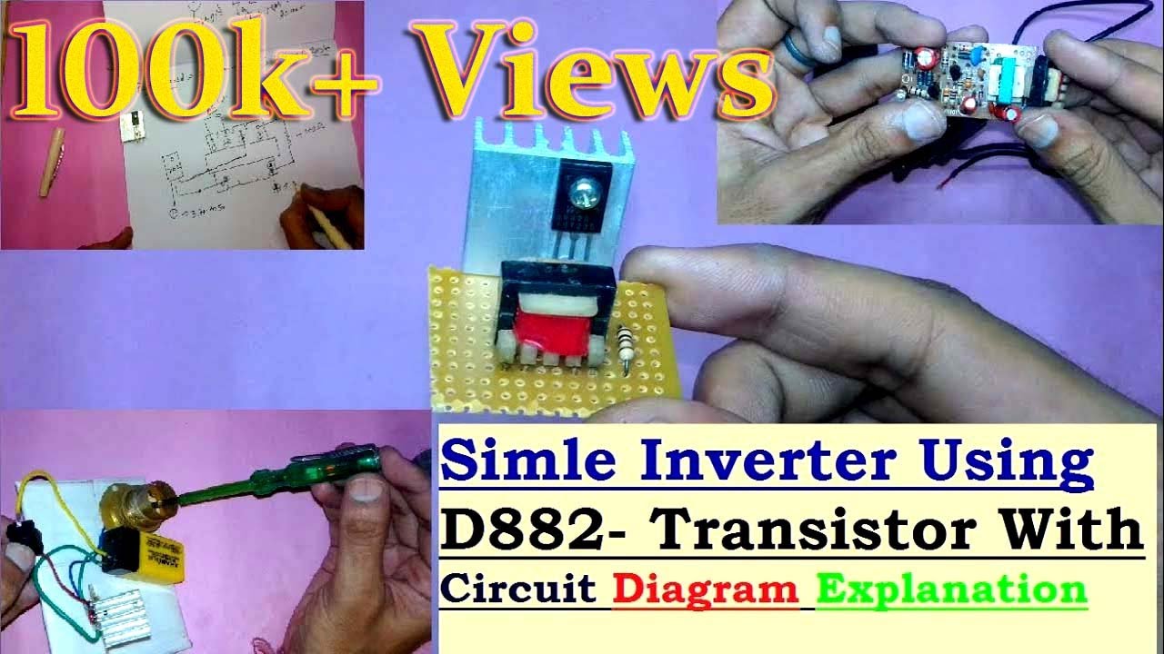 Simple Inverter Using D882 Transistor- With Circuit Diagram Explanation | DIY 3.7v Inverter Circuit