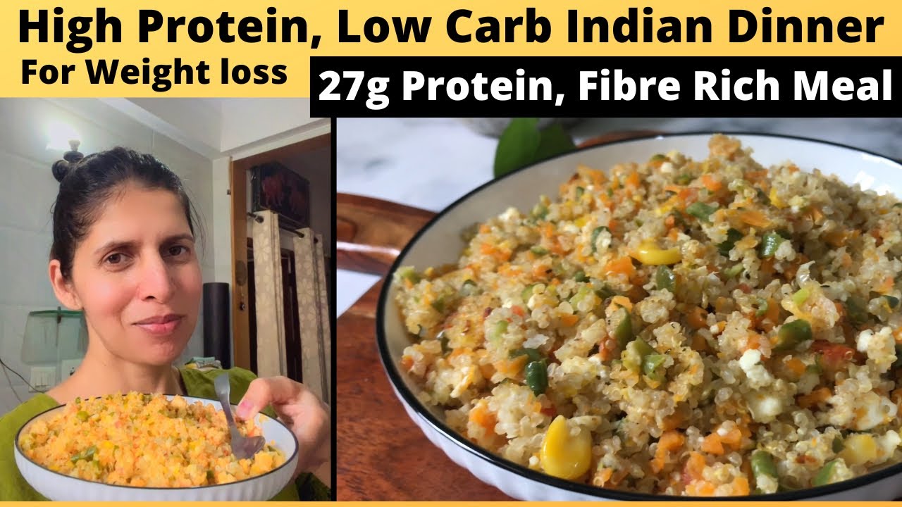 Low Carb High Protein Veg Dinner Recipe | 27g Protein | Fibre Rich Dinner for Weight loss | Hindi