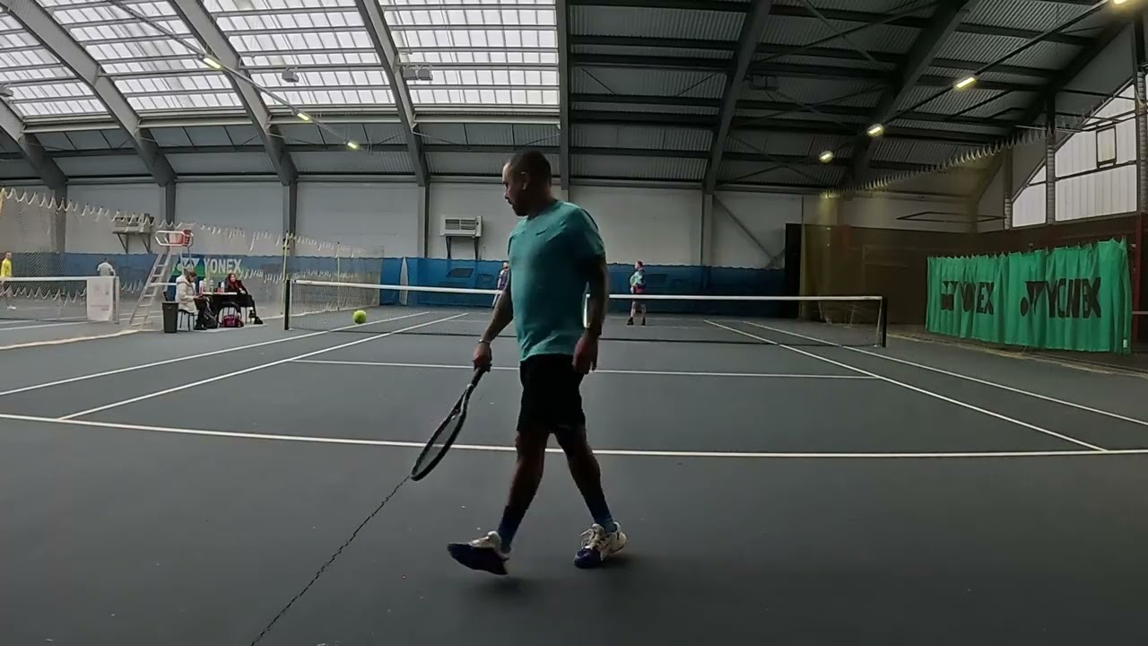 Double tennis: amateur tournament match 5