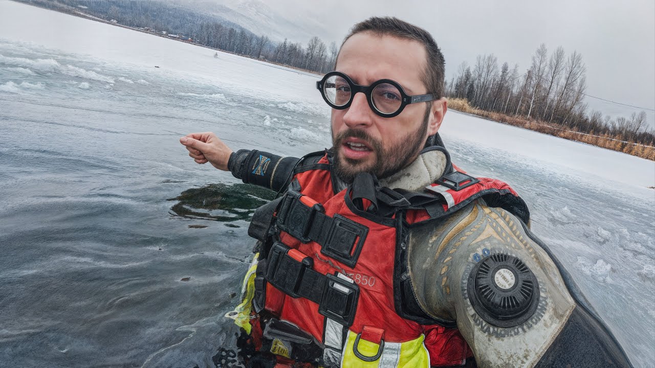 M-am băgat sub gheața unui lac înghețat
