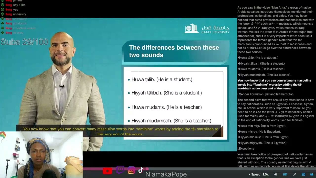 My Arabic Learning Journey Week 2 | Studying Arabic on edX (Twitch Study Stream)