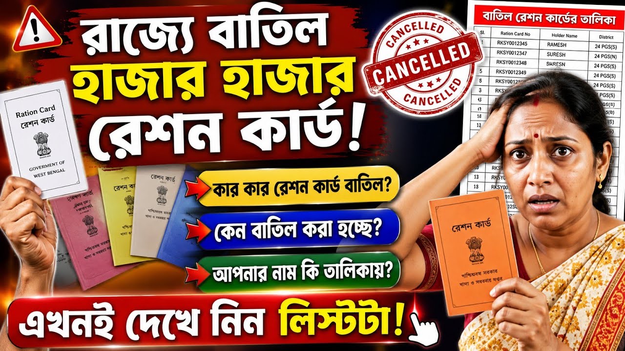 রাজ্যে বাতিল হাজার হাজার রেশন কার্ড| WB Ration Card cancel| ration card wb| wb food & supply