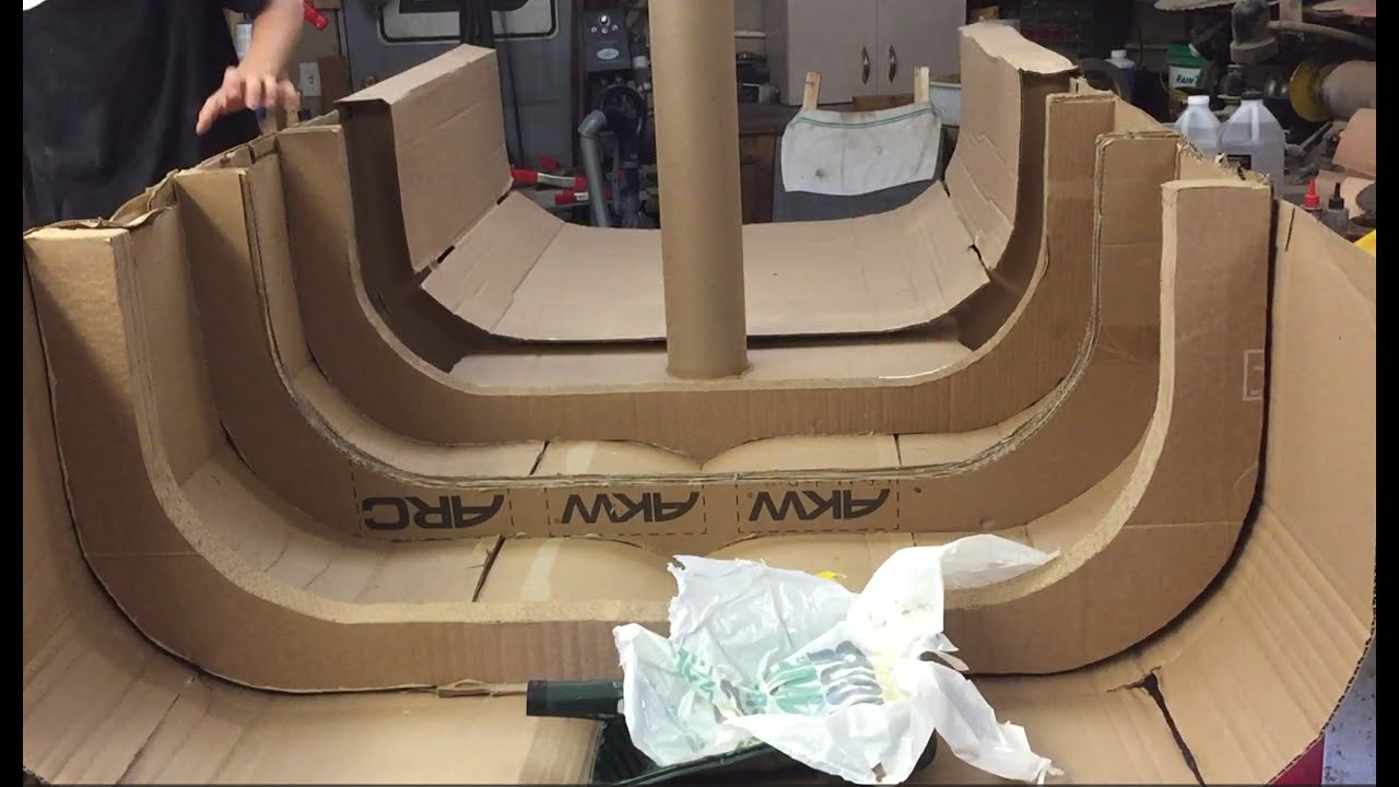 Cardboard Viking boat build