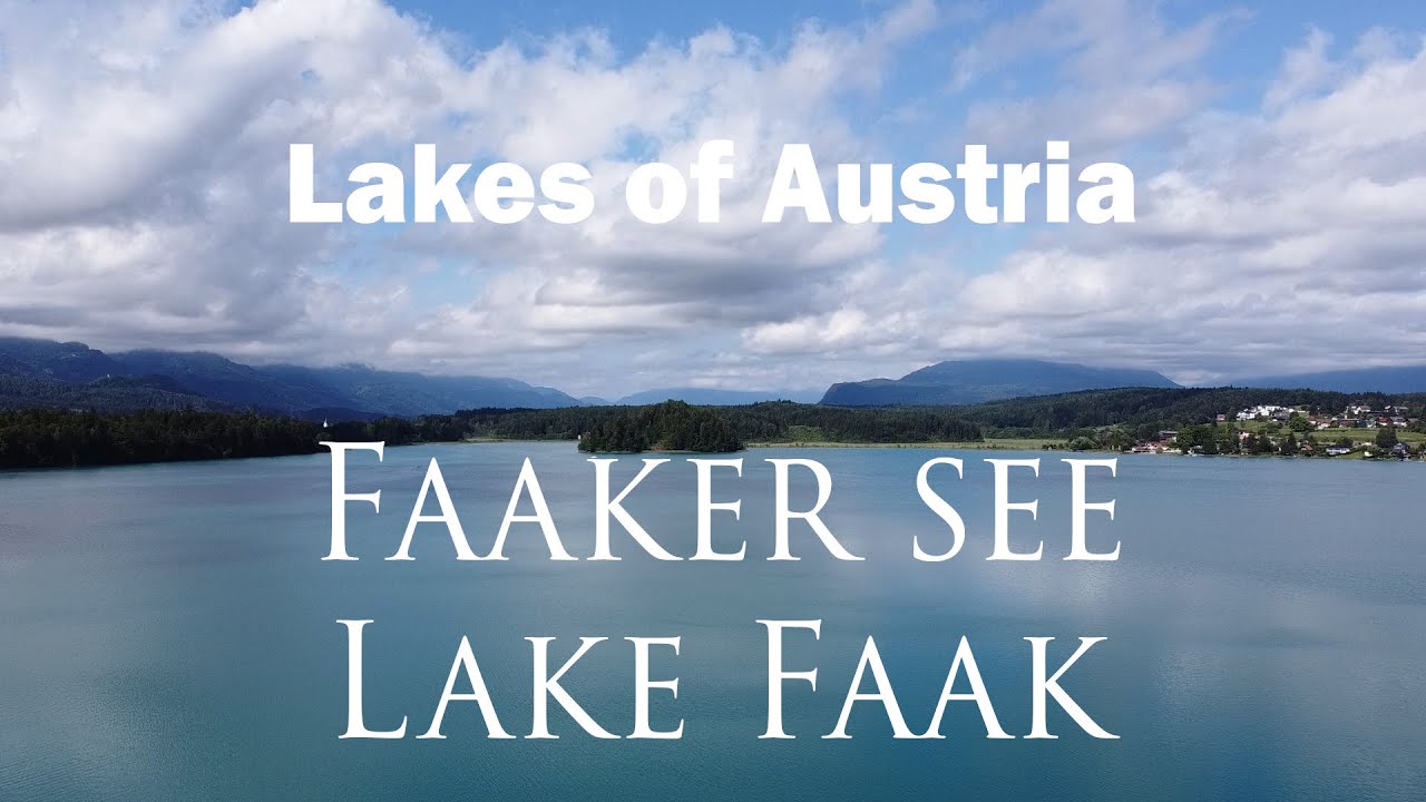 Drone flight over Lake Faak - stunning turquoise lake in Austria (Faaker See)