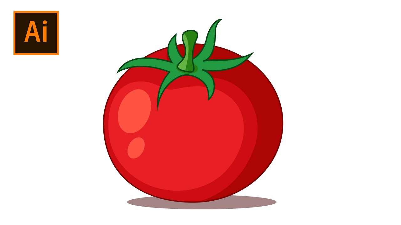 How To Create a Tomato 🍅 | Flat Vector Art Tutorial For Beginners | Adobe Illustrator CC