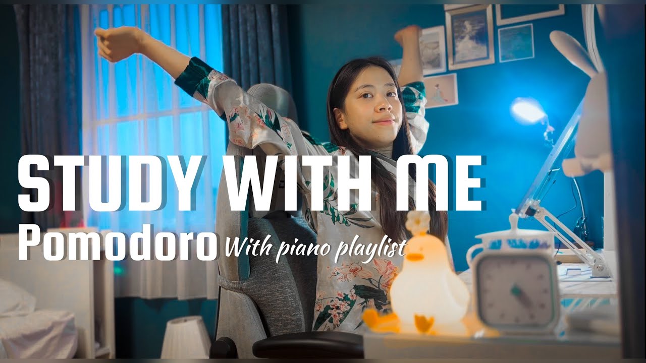 1 hour study with me | Morning | calm piano playlist | Pomodoro | 早朝に一緒に勉強しよう| 1時間集中 | 落ち着く音楽