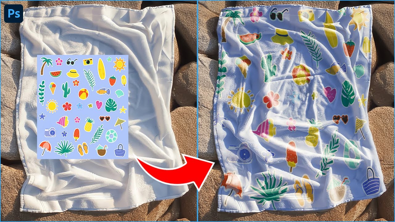 How to Make a Crumpled BEACH TOWEL Mockup in Photoshop!