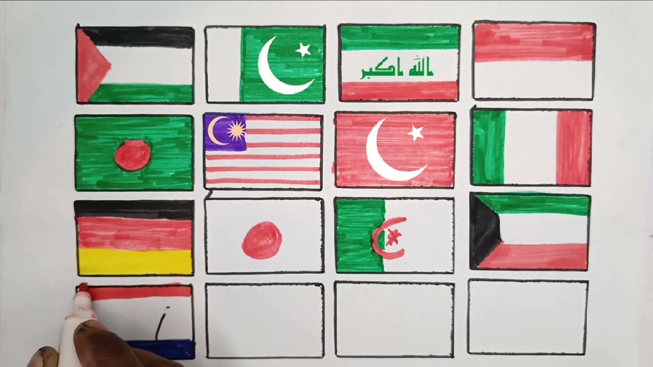 World 🌍 Countries flag drawing |Easy flag drawing 