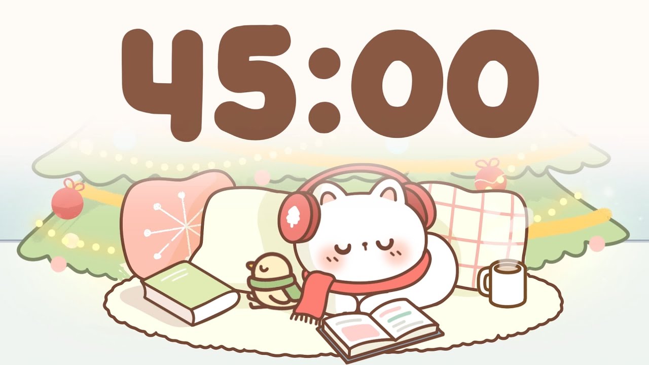 45 Minute Timer 🐱 Winter lofi timer for study